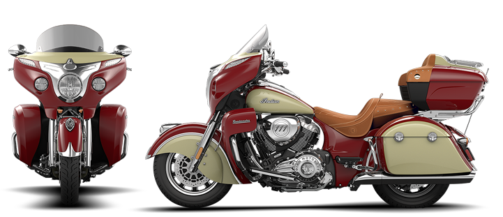 Indian Motorcycle Roadmaster - foto zepředu a zboku