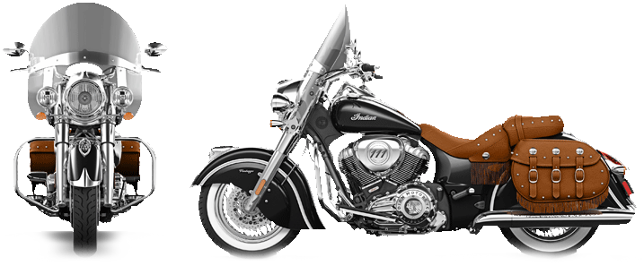 Indian Motorcycle Chief Vintage - foto zepředu a zboku